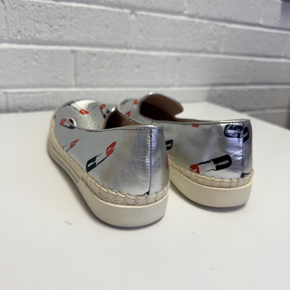 Silver Espadrille Slip-On Sneakers LipStick Metallic - Picture 7 of 11
